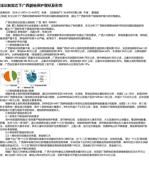 浅议新常态下广西耕地保护现状及形势