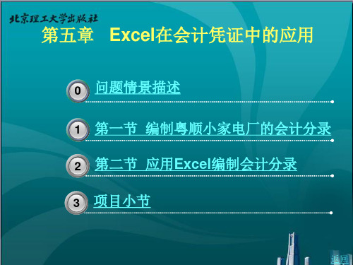 第5章Excel在会计凭证中的应用