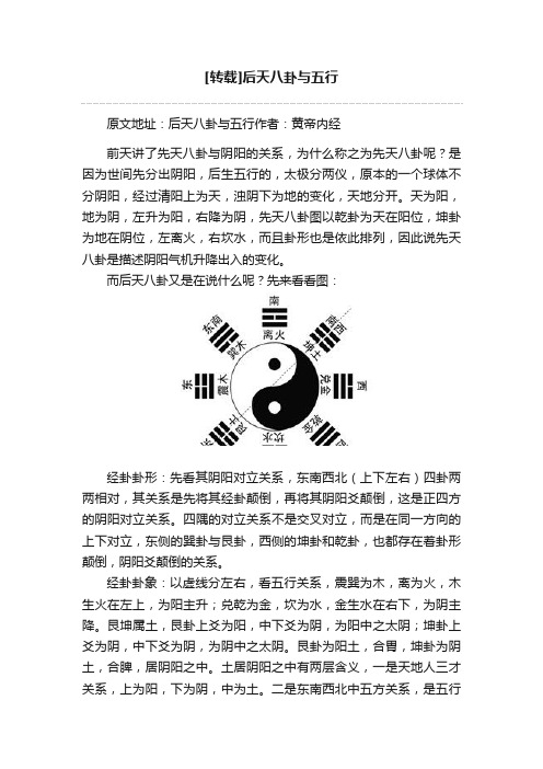 [转载]后天八卦与五行