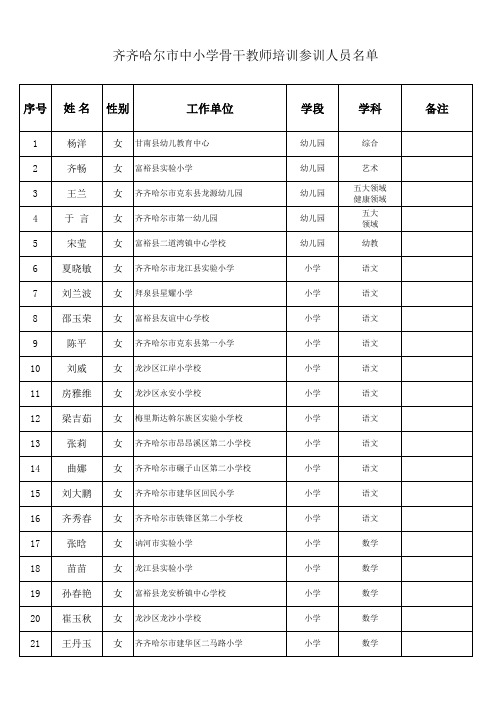 中小学骨干教师