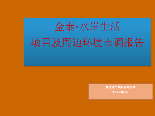 金泰水岸生活项目及周边环境市调报告