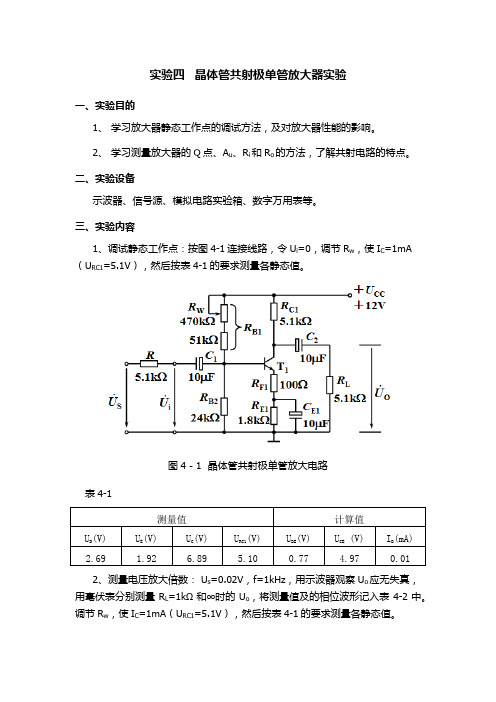 单管共发射极放大电路