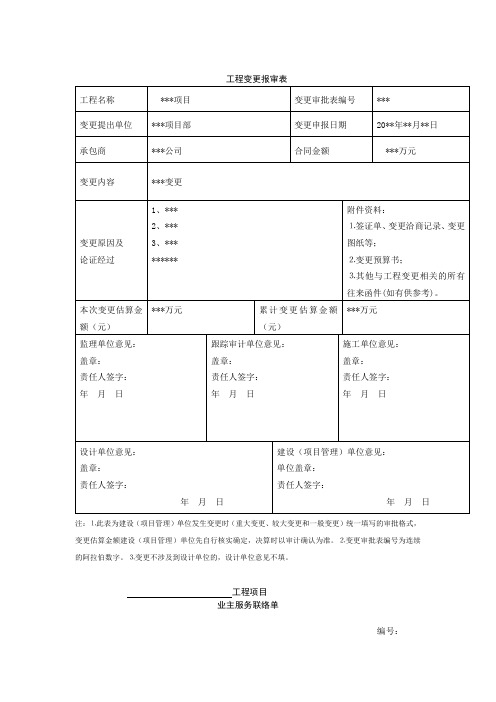 设计变更报审表