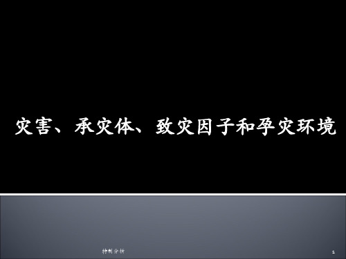 灾害、承灾体、致灾因子、孕灾环境[谷风详析]