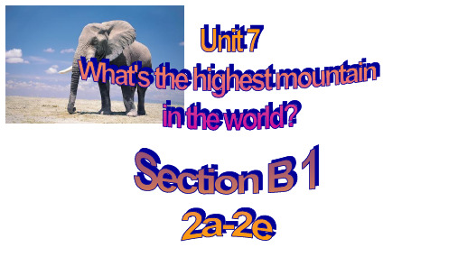 人教版八年级下册英语unit 7 Section B  (2a-2e)