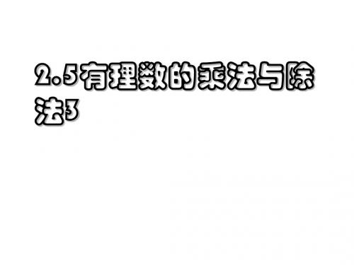 2.5有理数的乘法与除法