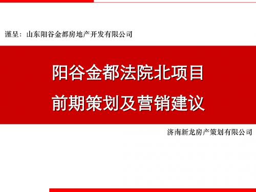 阳谷金都法院北项目前期策划及营销建议