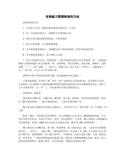 有效练习琵琶轮指的方法