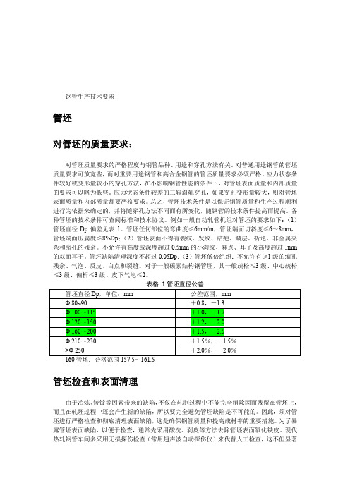 热轧钢管生产技术资料