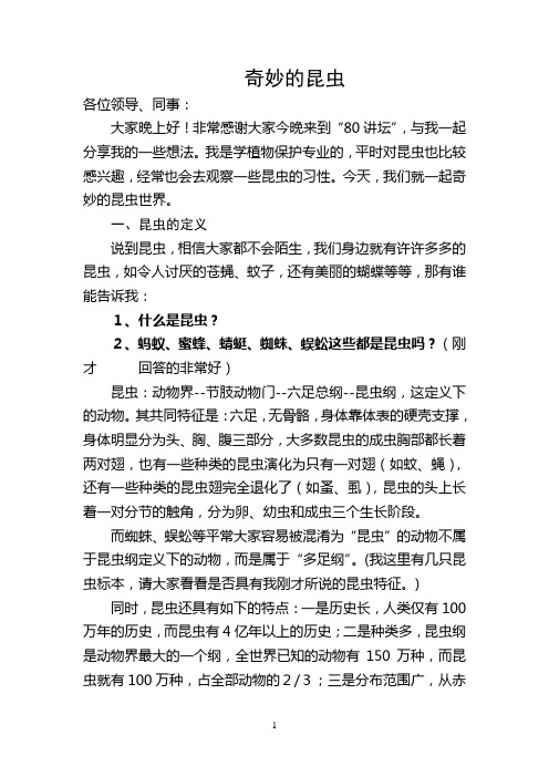 昆虫讲稿讲稿