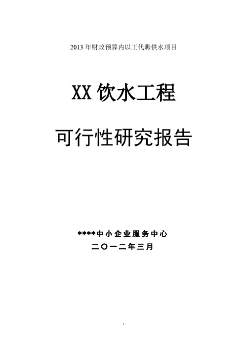 饮水工程可行性研究报告