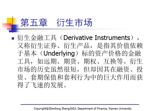 第5章衍生市场(金融学-厦门大学,郑正龙)