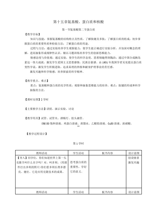 化学教案——氨基酸、蛋白质和核酸