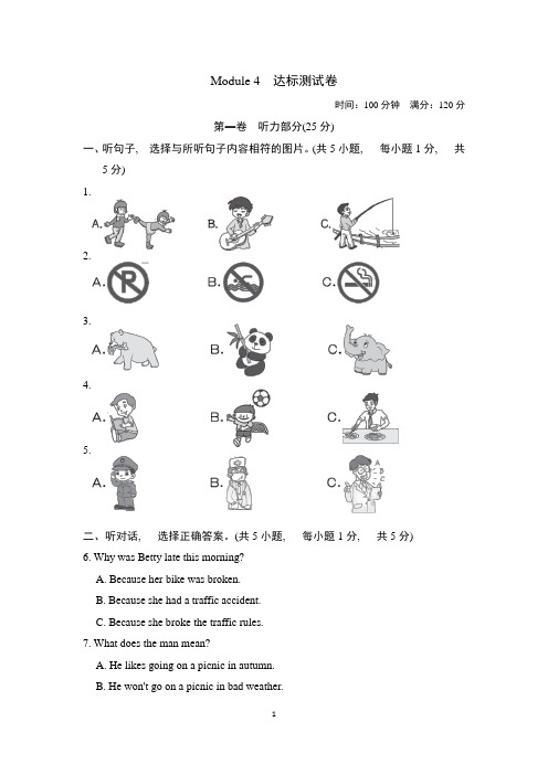 最新外研版九年级下册英语Module 4 达标测试卷