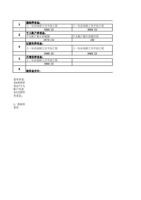 退休金计算表(2018最新)