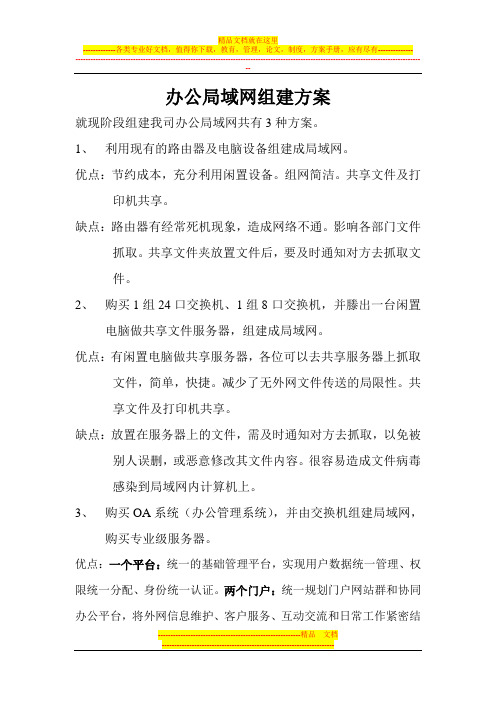 办公局域网组建方案