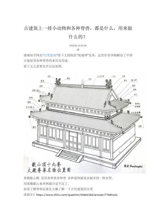 古建筑上一排小动物和各种脊兽功能解读