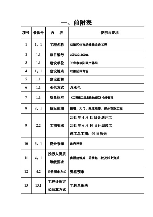 体育场维修改造工程【模板范本】