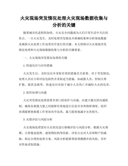 火灾现场突发情况处理火灾现场数据收集与分析的关键