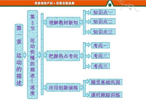 第1部分    第一章 第3节 运动快慢的描述