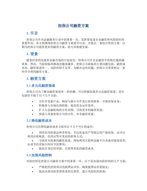 担保公司融资方案