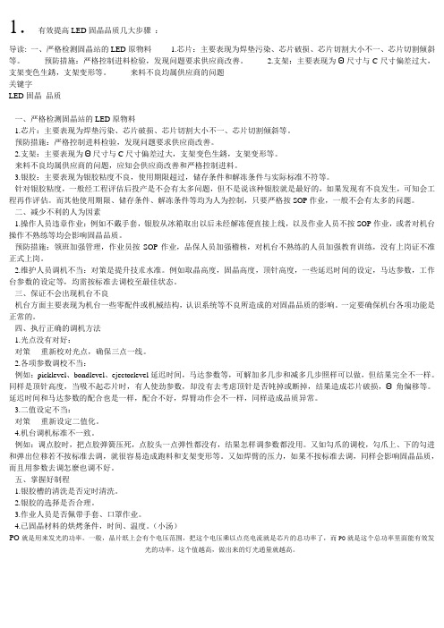 提高固晶品质注意事项