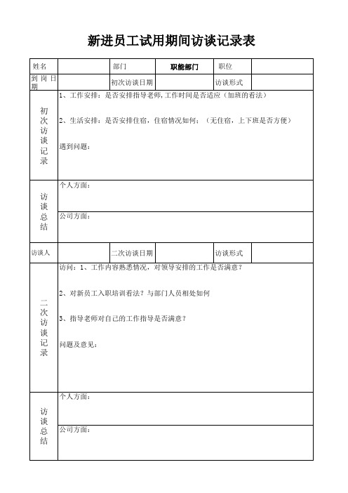 试用期间访谈记录