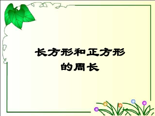 三年级数学长方形和正方形的周长和面积PPT课件