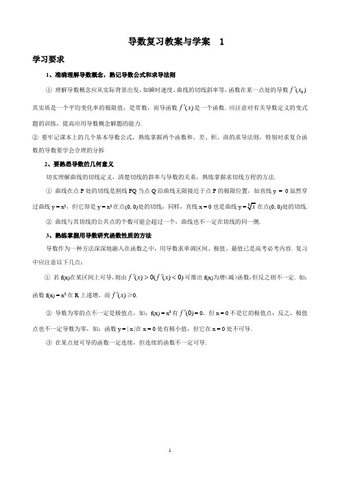 导数复习教案与学案1