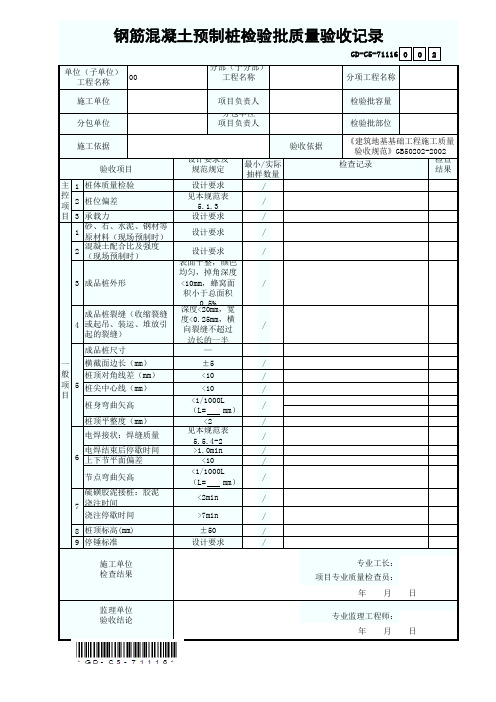 7.1.1.16 钢筋混凝土预制桩检验批质量验收记录-002