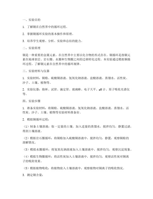 铜循环无机实验报告