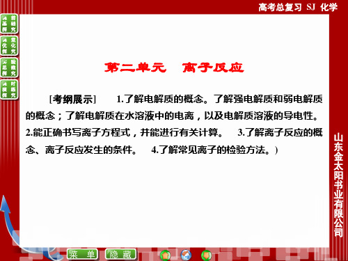 1-2离子反应-2015届高考化学(苏教版)一轮复习配套精品PPT教学课件