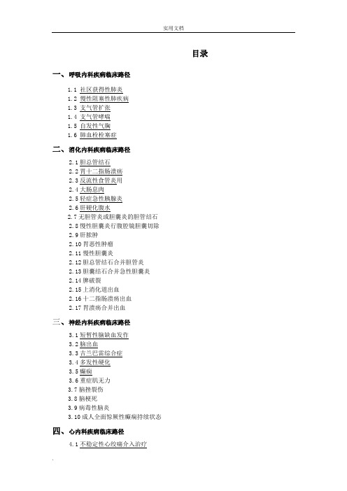 卫生部临床路径(附表单)