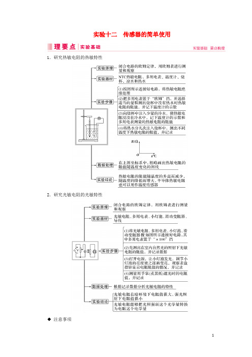 2020高考物理一轮总复习第十一章实验十二传感器的简单使用讲义(含解析)新人教版