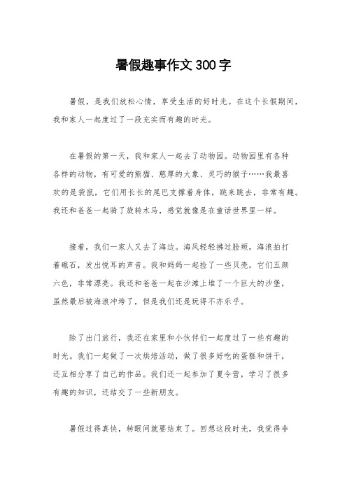 暑假趣事作文300字