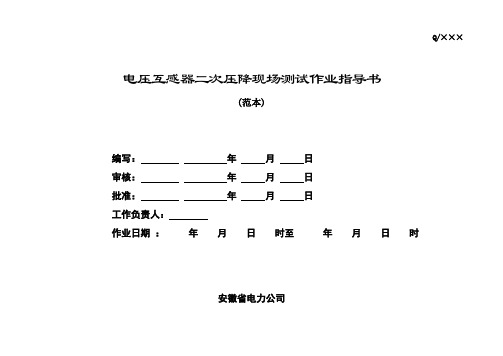 PT二次压降现场测试作业指导书