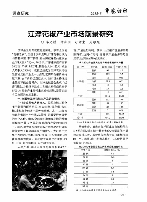 江津花椒产业市场前景研究