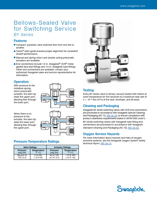 斯维格乐BY系列转换服务气动活塞阀 说明书