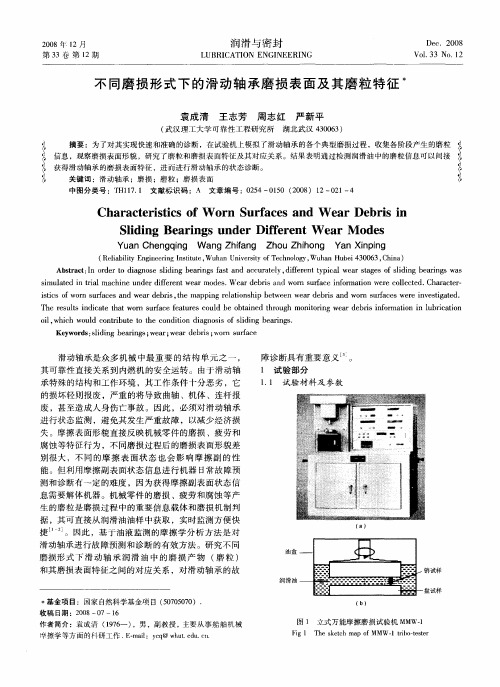 不同磨损形式下的滑动轴承磨损表面及其磨粒特征