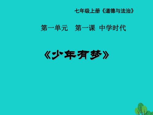 七年级政治上册第一单元第一课第2框少年有梦课件新人教版(道德与法治) (3)