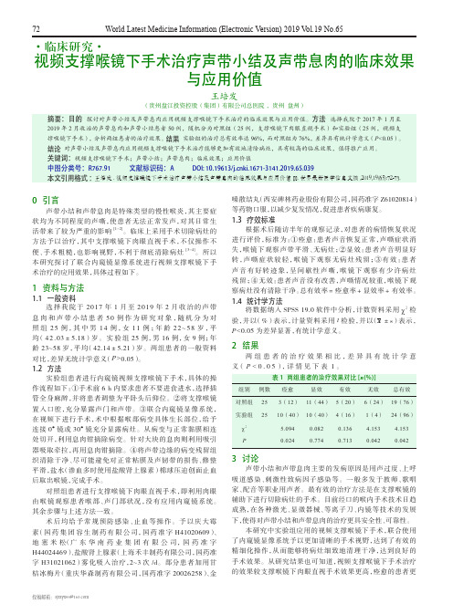 视频支撑喉镜下手术治疗声带小结及声带息肉的临床效果与应用价值