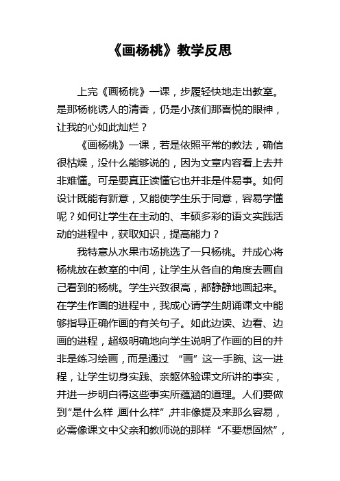 画杨桃教学反思