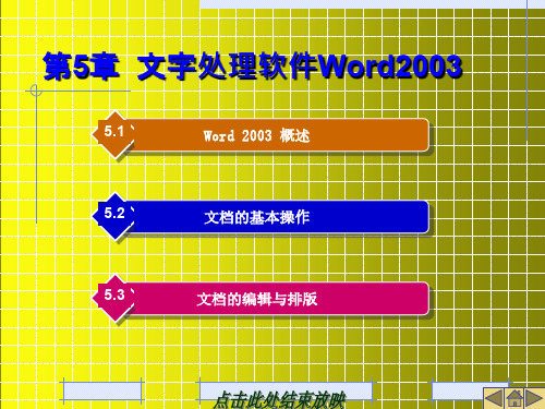 第5章  文字处理软件Word2003