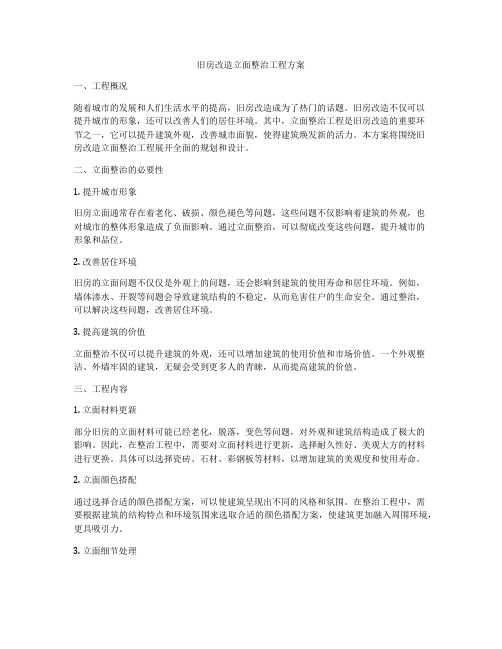 旧房改造立面整治工程方案