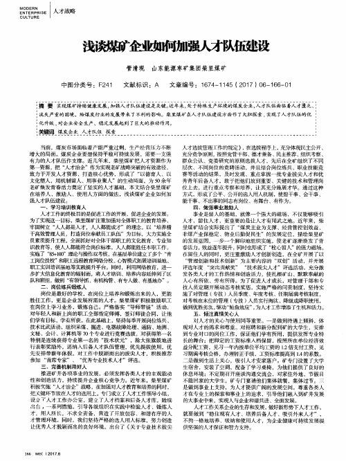 浅谈煤矿企业如何加强人才队伍建设