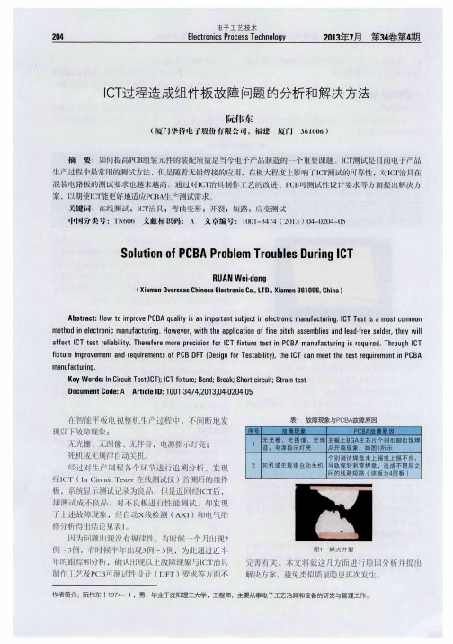 ICT过程造成组件板故障问题的分析和解决方法