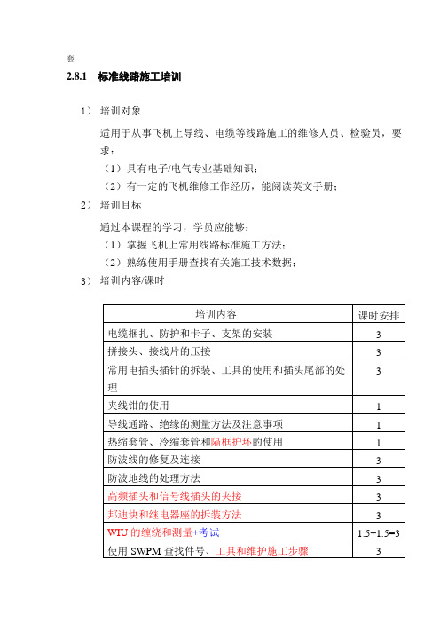 标准线路施工培训大纲