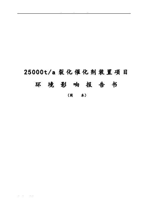 年产25000吨裂化催化剂装置项目环境影响报告书