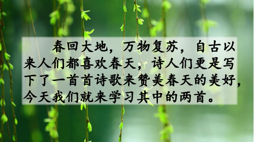 部编版二年级语文下册第一单元第一课《古诗二首》(教学课件