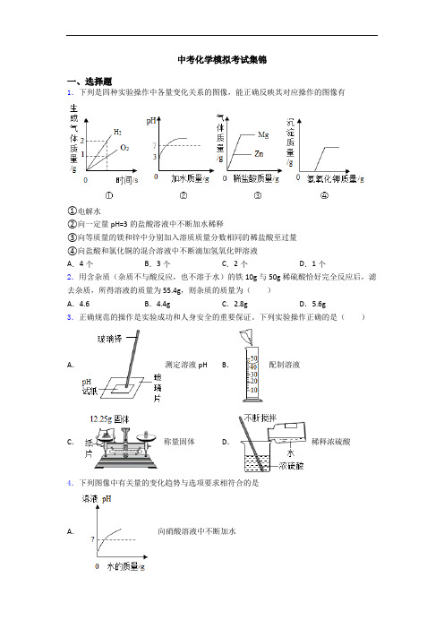 中考化学模拟考试集锦